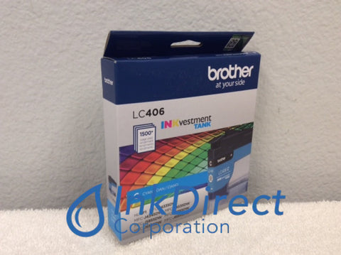 Genuine Brother LC406C LC406 Ink Jet Cartridge Cyan Ink Jet Cartridge , Brother - Multi Function MFC J4335DW, J4345DW XL, J4535DW, J5855DW, J5955DW, J6555DW, J6955DW