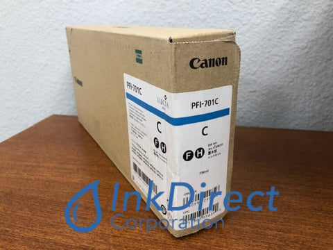 Genuine Canon 0901B001AA PFI-701C Ink Jet Cartridge Cyan Ink Jet Cartridge , Canon - Wide Format Printer ImagePrograf IPF8000, IPF8000S, IPF9000, IPF9000S,