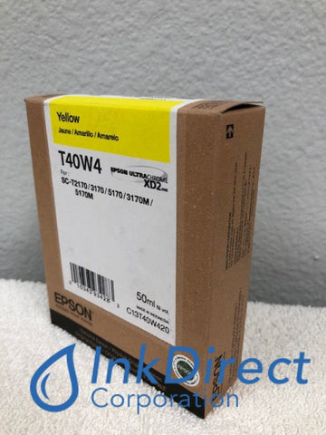 Genuine Epson T40W420 C13T40W420 T40W4 Ink Jet Cartridge Yellow Ink Jet Cartridge , Epson - InkJet Printer SureColor T2170, T3170, T3170M, T5170, T5170M,