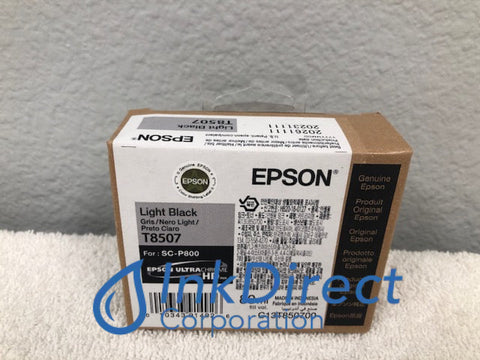 Genuine Epson T850700 T8507 SP-C800 Epson 850 Ink Jet Cartridge Light Black SureColor P800 Ink Jet Cartridge , Epson - InkJet Printer SureColor P800