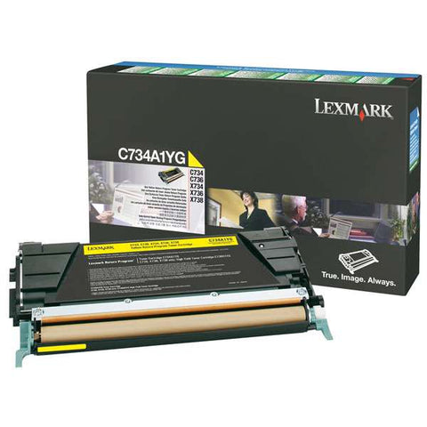Genuine Lexmark C734A1YG 24B2471 2S2243 Return Program  Toner Cartridge Yellow Products  , Laser Printer C734, C734DN, C734DTN, C734DW, C734N, C736, C736DE, C736DN, C736DN, C736DTN, C736N, X734MFP, - Multi Function X734DE, X736DE, X736MPF, X738DE, X738DTE, X738MPF,