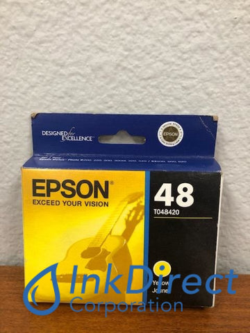 Expired) Genuine Epson T048420 T0484 Epson 48 Ink Jet Cartridge Yellow Ink Jet Cartridge , Epson - InkJet Printer Stylus Photo R200, R220, R300, R300M, R320, R340, RX500, RX600, - Multi Function Stylus Photo RX620,