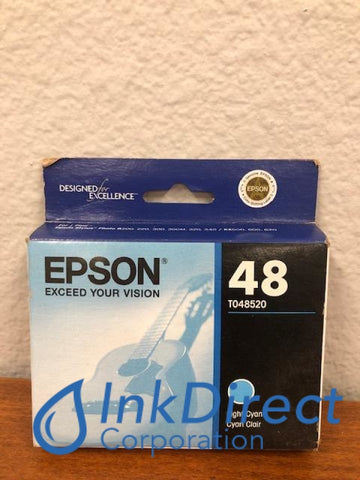 Expired) Genuine Epson T048520 T0485 Epson 48 Ink Jet Cartridge Light Cyan Ink Jet Cartridge , Epson - InkJet Printer Stylus Photo R200, R220, R300, R300M, R320, R340, RX500, RX600, - Multi Function Stylus Photo RX620,