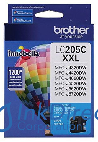 Genuine Brother Lc205C Lc-205C Lc-205 Xxl Ink Jet Cartridge Cyan