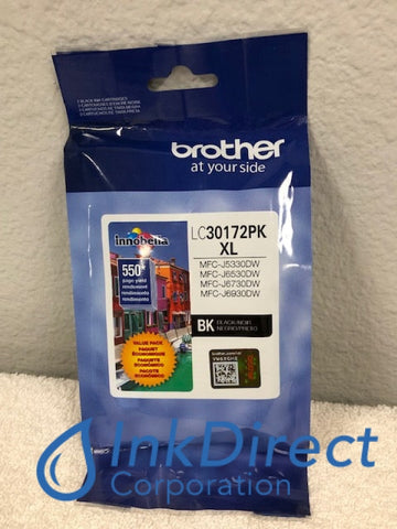 Genuine Brother LC30172PK LC3017 LC-3017 XL Ink Jet Cartridge Black Ink Jet Cartridge , Brother - All-in-One MFC J5330DW, J6530DW, J6930DW,