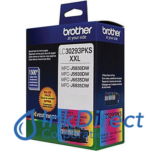 Genuine Brother Lc30293Pks C/m/y Ink Jet Cartridge Tri-Color