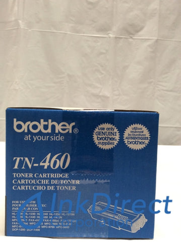Genuine Brother TN460 TN-460 High Yield Toner Cartridge Black Toner Cartridge , Brother - MFC P2500, - All-in-One DCP 1200, 1400, - Fax IntelliFax 5750, 5750E, - Fax Laser IntelliFax 4100, 4750, 4750E, PPF 4100, 4100DT, 4100RF, 4750, 4750RF, 5750, - Laser Printer HL 1030, 1230, 1240, 1250, 1270N, 1430, 1435, 1440, 1440RF, 1450, 1470N, P2500, - Multi Function MFC 8300, 8500, 8500RF, 8600, 8700, 9600, 9700, 9700RF, 9800
