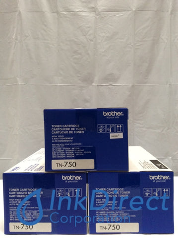 Genuine Brother TN750 TN-750 TN750 High Yield Toner Cartridge Black ( lot of 3 ) Toner Cartridge , Brother - All-in-One DCP 8110DN, 8150DN, 8155DN, MFC 8510DN, 8710DW, 8910DW, 8950DW, 8950DWT, - Laser Printer HL 5450DN, 5470DW, 5470DWT, 6180DW, 6180DWT, 8710DN, 8910DW,
