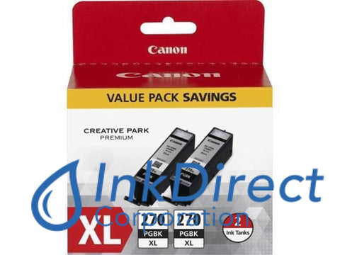 Genuine Canon 0319C005Aa Pgi-270Xl Twin Pack Ink Jet Cartridge Black