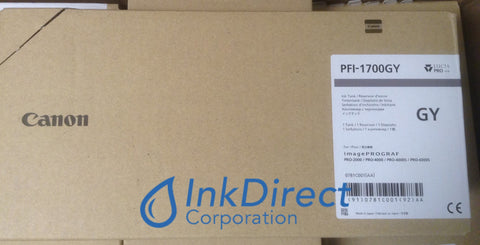 Genuine Canon 0781C001 PFI-1700GY Ink Tank Gray Pro-2000 4000 4000S 6000S Ink Jet Cartridge