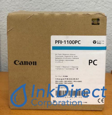 Genuine Canon 0854C001 0854C001AA PFI-1100PC Ink Tank Photo Cyan ImagePrograf Pro-2000 Pro-4000 Pro-4000S Pro-6000S Ink Jet Cartridge , Canon - Wide Format Printer ImagePrograf Pro-2000, Pro-4000, Pro-4000S, Pro-6000S,