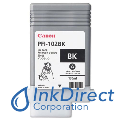 Genuine Canon 0895B001Aa Pfi-102Bk Ink Jet Cartridge Black Wide Format Printer ImagePrograf IPF500, IPF510, IPF600, IPF610, IPF650, IPF655, IPF700, IPF710, IPF720, IPF750, IPF755,