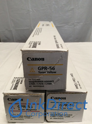 Genuine Canon 0999C003AA 1000C003AA 1001C003AA GPR-56 Toner Cartridge Cyan Magenta Yellow ImageRunner Advance C7565i C7570i C7580i Toner