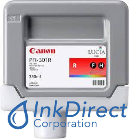 Genuine Canon 1492B001Aa Pfi-301R Ink Jet Cartridge Red