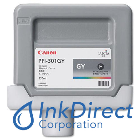 Genuine Canon 1495B001Aa Pfi-301Gy Ink Jet Cartridge Gray
