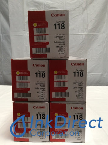 Genuine Canon 2659B001AA Canon 118 CRG-118Y Toner Cartridge Yellow ( lot of 5 ) LBP7200CDN LBP7660CDN MF8350CDN MF8380CDW Toner Cartridge