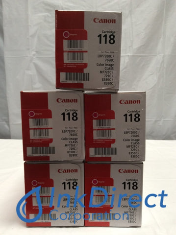 Genuine Canon 2660B001AA Canon 118 CRG-118M Toner Cartridge Magenta ( lot of 5 ) LBP7200CDN LBP7660CDN MF8350CDN MF8380CDW Toner Cartridge
