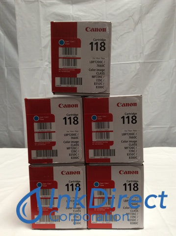 Genuine Canon 2661B001AA Canon 118 CRG-118C Toner Cartridge Cyan ( lot of 5 ) LBP7200CDN LBP7660CDN MF8350CDN MF8380CDW Toner Cartridge