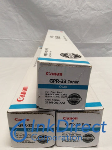 Genuine Canon 2796B003AA GPR-33 Toner Cartridge Cyan ( lot of 3 ) Advance C7055 C7065 C7260 C7270 Toner Cartridge