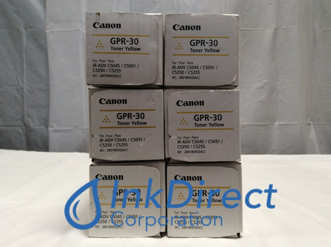 Genuine Canon 2801B003AA GPR-30 Toner Cartridge Yellow ( lot of 6 ) IR Avc C5045 C5051 C5250 C5255 Toner Cartridge , Canon - Copier Digital ImageRunner Advance C5045, C5051, C5250, C5255,