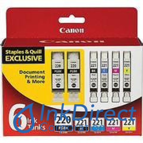 Genuine Canon 2945B015Aa 2-Pgi-220Pgbk & Cli-221 (B/c/m/y) Ink Tank Black Color