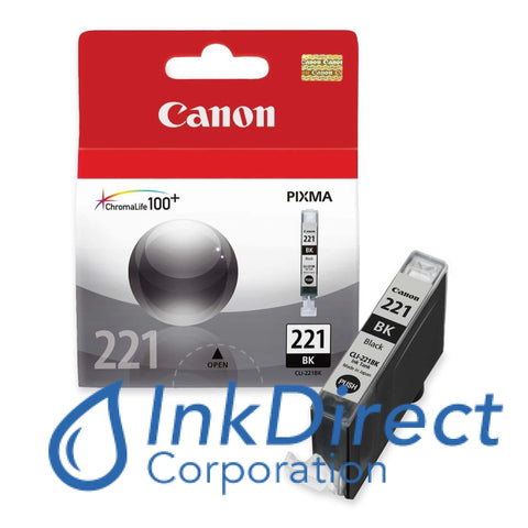 Genuine Canon 2946B001Aa Cli-221Bk Ink Jet Cartridge Black