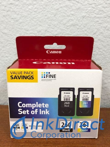 Genuine Canon 3725C006 3725C006AA PG-260 CL-261 Ink Jet Cartridge Black & Color Pixma TS5320 Ink Jet Cartridge , Canon   - All-in-One  Pixma TS5320