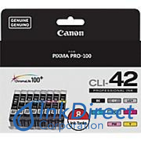 Genuine Canon 6384B007 Cli-42 Bk/c/m/y/gy/lgy/pc/pm Ink Tank Black & Color
