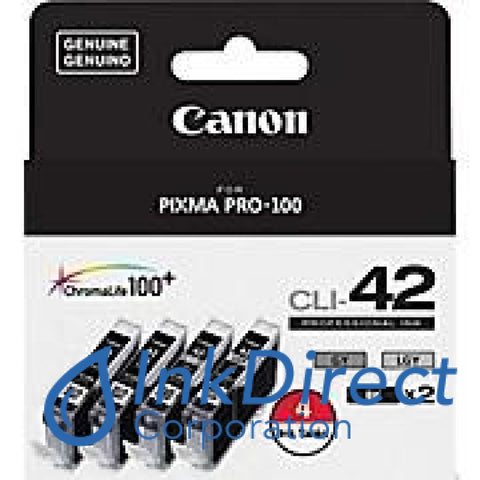 Genuine Canon 6384B008 Cli-42 ( 2 Bk+1 Gy+ 1 Lgy ) Ink Tank Black & Color