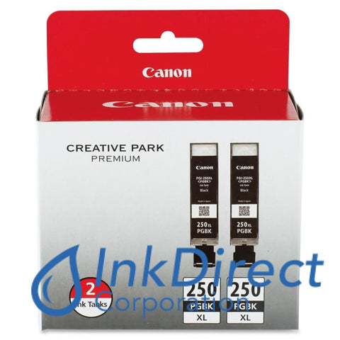 Genuine Canon 6432B004Aa Pgi-250 Pgbk Xl (Twin Pack) Ink Jet Cartridge Black