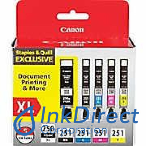 Genuine Canon 6432B011 Pgi-250Xl Cli-251 Bcmy Ink Jet Cartridge Black