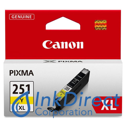 Genuine Canon 6451B001Aa Cli-251Xl Ink Jet Cartridge Yellow