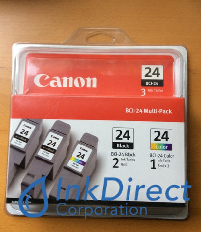 Genuine Canon 6881A039 BCI-24 Combo Pack (6881A003AA 6882A003AA) Ink Jet Cartridge Black Color Ink Jet Cartridge , Canon - Bubble Jet I 455, 470D, 475D, IP 1500,