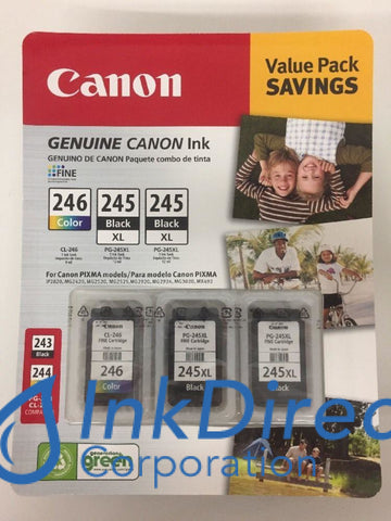 Genuine Canon 8278B009Aa 2 * Pg-245Xl/cl-246Xl Ink Jet Cartridge Black & Color