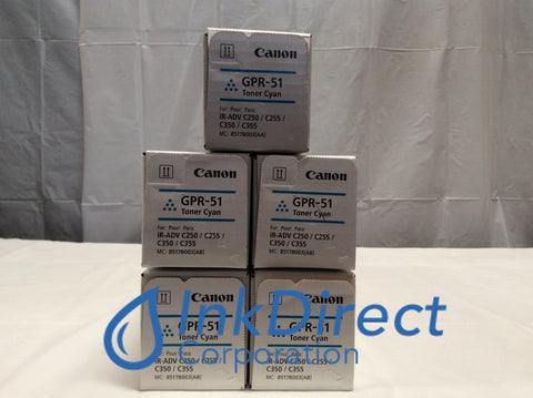 Genuine Canon F429012001 F42-9012-001 8517B003AA GPR-51 Toner Cartridge Cyan ( lot of 5 ) Toner Cartridge , Canon - Multi Function ImageRunner Advance C250IF, C350IF