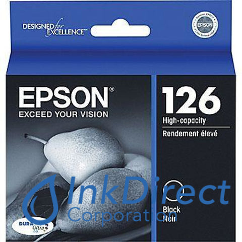 Genuine Epson T126120 126 Ink Jet Cartridge Black , Epson - All-in-One WorkForce 435, 520, 630, 633, 635, 645, 840, 845, WF-7510, WF-7520, - Copier WorkForce 545, WF-3520, WF-3540, - InkJet Printer WorkForce 60, WF-7010,