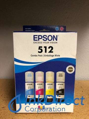 Genuine Epson T512520 Epson 512 Ink Tank Cyan Magenta Yellow Photo Black ET 7700 7750 Ink Tank