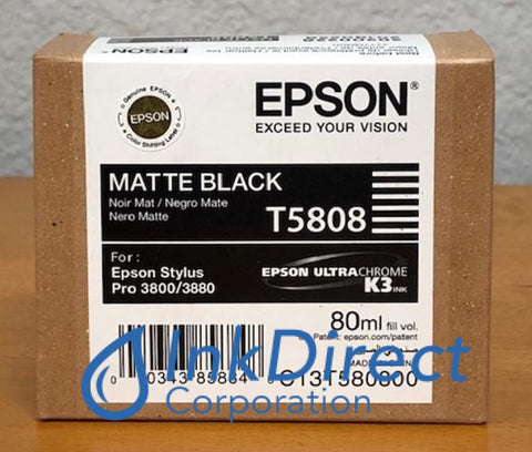 Genuine Epson T580800 Ink Jet Cartridge Matt Black Stylus Pro 3800 3880 Ink Jet Cartridge , Epson - InkJet Printer Stylus Pro 3800, 3880