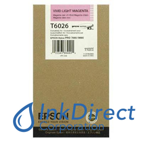 Genuine Epson T602600 T6026 Ink Jet Cartridge Vivid Light Magenta