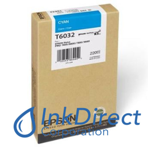 Genuine Epson T603200 T6032 C13T603200 Ink Jet Cartridge Cyan