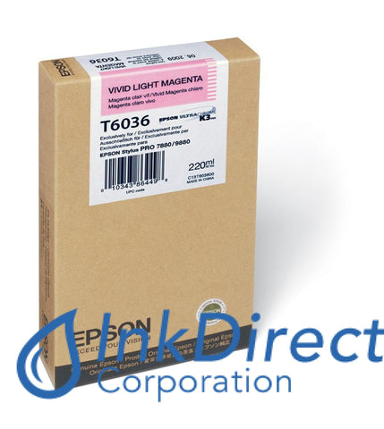 Genuine Epson T603600 T6036 C13T603600 Ink Jet Cartridge Vivid Light Magenta