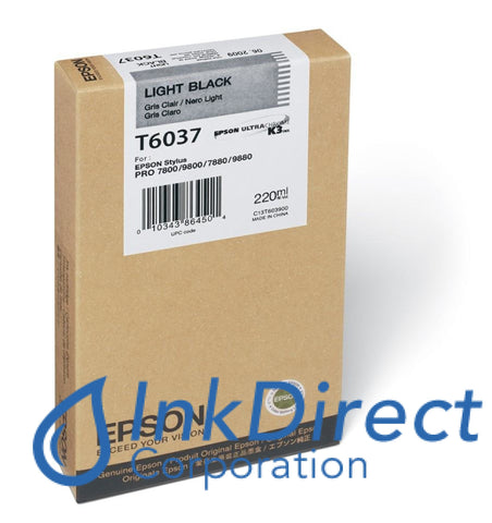 Genuine Epson T603700 T6037 C13T603700 Ink Jet Cartridge Light Black