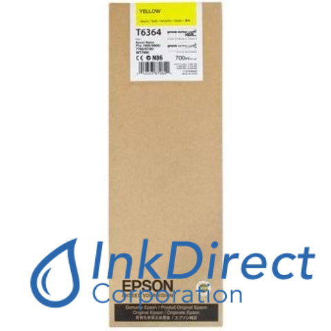 Genuine Epson T636400 T6364 Ultrachrome Hdr Ink Jet Cartridge Yellow