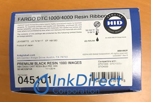 Genuine Fargo 045101 45101 DTC 1000 4000 Ribbon Ctg Black – Ink Direct  Corporation