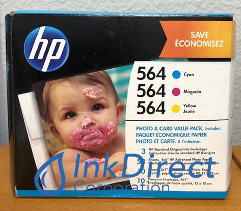 HP J2X80AN HP 564 C/M/Y Ink Jet Cartridge Cyan Magenta Yellow Ink Jet Cartridge , HP   - All-in-One  DeskJet 3521,  3522,   - All-in-One PhotoSmart  7510,  B209A,  B210A,  B8500,  B8550,  B8553,  B8558,  C309A,  C309G,  C309N,  C510,  C510A,  C5300,  C5324,  C5370,  C5373,  C5380,  C5383,  C5388,  C5390,  C5393,  C6300,  C6324,  C6340,  C6350,  C6375,  C6380,  C6383,  C6388,  D5400 SERIES,  D5445,  D5445,  D5460,  D5463,  D5468,  D7500 Series,  D7560