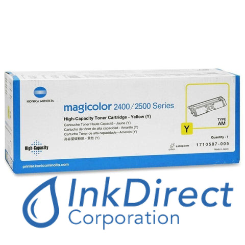 Genuine Konica Minolta 1710587005 1710587-005 Magicolor 2400 / 2500 High Yield Toner Cartridge Yellow