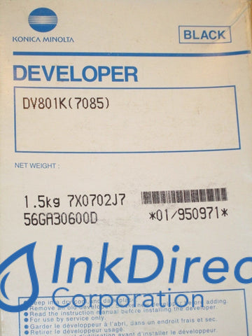 Genuine Konica Minolta 950971 950-971 Dv-801K Dv801K Developer / Starter Black