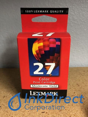 Genuine Lexmark 10N0227 Lex 27 Moderate Yield Ink Jet Cartridge Color Z23 Z25 Z33 Z35 Z510 Z513 Z515 Z601 Z602 Ink Jet Cartridge, InkJet Printer Z23 , Z25 , Z33 , Z35 , Z510, Z513, Z515, Z601, Z602, Z603, Z605, Z612, Z613, Z614, Z615, Z617, Z645, Z647LA LV, - Multi Function X1100, X1110, X1130, X1140, X1150, X1155, X1160, X1170, X1190, X1195, X1270, X1290, X2230, X2240, X2250, X74 , X75 , X75, - Printer Z13, Ink Direct Corporation