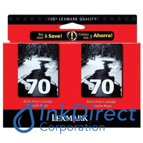 Genuine Lexmark 15M1330 Lex 70 Twin Pack ( 2 Of 12A1970 ) Ink Jet Cartridge Black