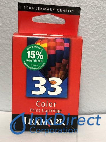 Genuine Lexmark 18C0033 Lex 33 Ink Jet Cartridge Color P P315 P8350 Z812 Z816 P4350 P6250 X3330 X3350 X5210 X5250 X5270 X7170 X7350 X8350 , Lexmark - InkJet Printer P P315, P8350, Z812, Z816, - Multi Function P4350, P6250, X3330, X3350, X5210, X5250, X5270, X7170, X7350, X8350, 915, Ink Direct Corporation